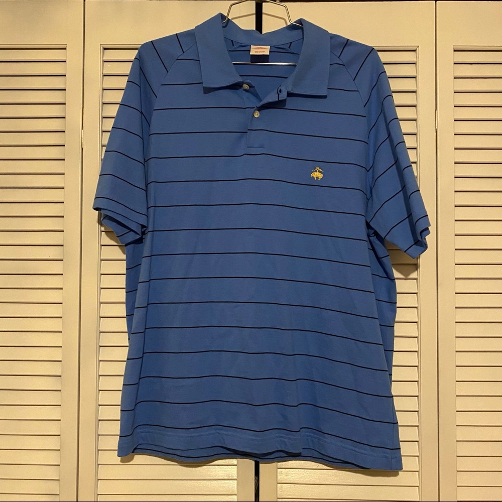 Brooks Brothers Blue Polo with Navy Stripes - size L